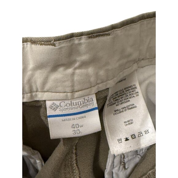 Columbia Mens Khaki Cargo Pants 40W x 30L Cotton Relaxed Fit Durable Outdoor Wea - Picture 4 of 7